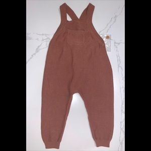 Quincy Mae Organic Knit Overalls, Amber